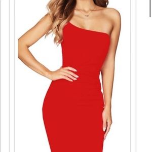 Red Nookie one shoulder dress worn twice
